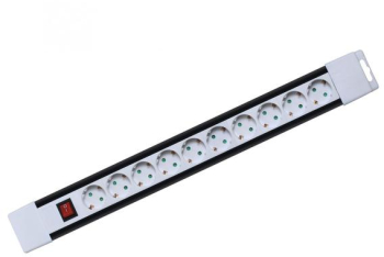 Banda electrica pentru acasa - 2 m - H05VV-F Cablu 3G1 0 mm2 - comutat - IP20 design - 10 prize cu echipament de protectie pentru copii - ma 
