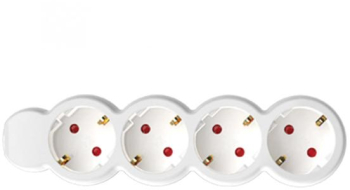 Banda electrica pentru acasa - 3 m - H05VV-F Cablu 3G1.5 mm2 - design IP20 - 4 prize cu contacte de protectie - max. 3500W - alb 
