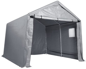 Cort depozitare pentru gradina 304.8 x 304.8 x 259.1 cm Gri Cadru Otel galvanizat 1 x fereastra 
