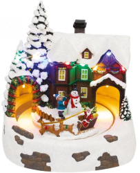 Diorama acasa casa inzapezita LED colorat sanie trasa de reni 