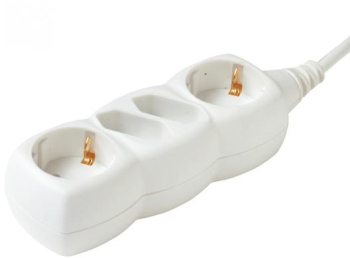 Distribuitor alimentare - 3 m - H05VV-F Cablu 3G1 5 mm2 - IP 20 design - 2 prize cu 2 contacte de protectie si 2 prize euro - max. 3500W - a 