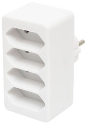 Distribuitor alimentare locuinta - 4 EURO prize cu protectie pentru copii - max. 4 x 500 W - alb 