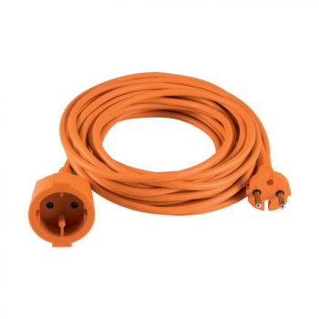 Extensie acasa cu doua nuclee - 10 m - H05VV-F 2 x cablu 1.5mm2 - design IP 20 - 250V/16A/3680W - culoare portocalie 