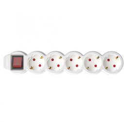 Home Power Hub - 1 5 m - H05VV-F 3G1 0 mm2 cablu - intrerupator cu doi poli - design IP20 - 5 prize cu contacte de protectie - max. 3500W - 