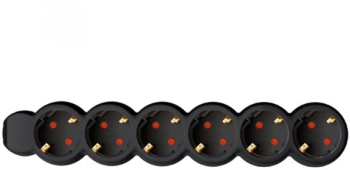 Home Power Hub - 1 5 m - H05VV-F Cablu 3G1.0 mm2 - design IP20 - priza cu 6 contacte de protectie - max. 3500W - negru 