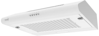 Hota de bucatarie pentru casa HURRICANE - trei viteze - 2 motoare - debit de aer 380 m3/h - 200 W - 60cm - alb 