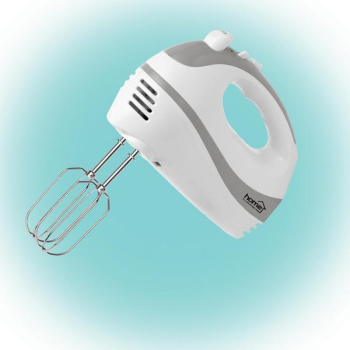 Mixer de mana pentru acasa - putere 250 W - 5 viteze - angrenaj TURBO - brate de framantare si framantare - alb 