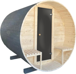 Sauna exterioara - Sauna Uscata - Lemn de brad - Colectia Antracit - Pana la 400cm - 2500mm x 2200mm Soba pe lemne 