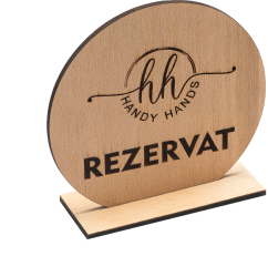 Set 10 bucati Semn de Masa cu textul Rezervat din lemn HH9688 Personalizat