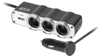 SPLITTER BRICHETA AUTO X3 CU USB SI CABLU PEIYING 