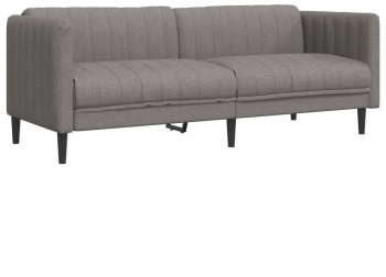 vidaXL Canapea cu 3 locuri gri taupe material textil 