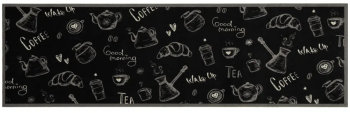 vidaXL Covor de bucatarie lavabil Morning negru 45x150 cm catifea 