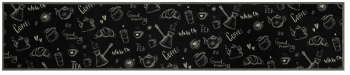 vidaXL Covor de bucatarie lavabil Morning negru 60x300 cm catifea 