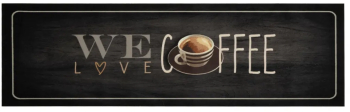 vidaXL Covor de bucatarie lavabil text Coffee 45x150 cm catifea 