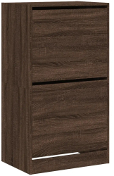 vidaXL Dulap de pantofi 2 sertare rabatabile stejar maro 60x42x108cm 