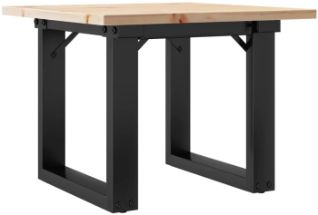 vidaXL Masa de cafea cadru O 50x50x35 cm lemn masiv pin si fonta