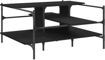 vidaXL Masuta de cafea negru 100x100x48 5 cm lemn  prelucrat 