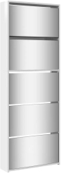 vidaXL Pantofar cu oglinda 5 niveluri alb extralucios 63x17x169 5 cm 