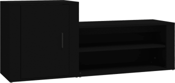 vidaXL Pantofar negru 130x35x54 cm lemn prelucrat 