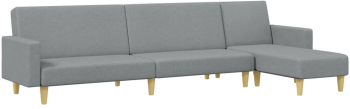 vidaXL Set de canapele 2 piese gri deschis material textil 