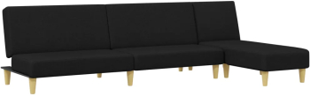 vidaXL Set de canapele 2 piese negru material textil 