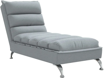 vidaXL Sezlong cu perne gri deschis material textil 