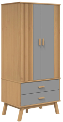 vidaXL Sifonier OLDEN gri/maro 76 5x53x172 cm lemn masiv pin 