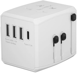 Adaptor pentru Priza PD30W 3 x USB Type-C EU UK AUS US - Techsuit HHT904 - White 