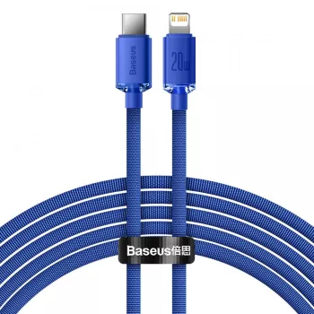 Cablu de Date Type-C la Lightning 20W 1.2m - Baseus Crystal Shine CAJY000203 - Blue 