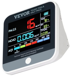 Detector calitate aer 8 in 1 AQI PM1.0 PM2.5 PM10 TVOC HCHO umiditate temperatura