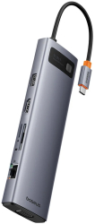 Hub Type-C la HDMI 4K VGA 4xUSB Type-C RJ45 SD TF Jack 3.5mm - Baseus Metal Gleam B00030709811-00 - Space Grey 