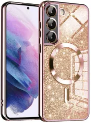 Husa pentru Samsung Galaxy S22 5G - Techsuit Luxury Glitter MagSafe - Rose Gold 