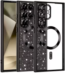 Husa pentru Samsung Galaxy S22 Ultra 5G - Techsuit Luxury Glitter MagSafe - Black 