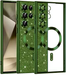 Husa pentru Samsung Galaxy S24 Ultra - Techsuit Luxury Glitter MagSafe - Deep Green 