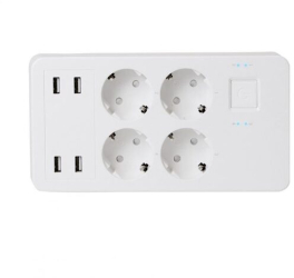 Prelungitor Smart Wi-Fi 4 locasuri 4 x USB lungime 1.5 m 16 A / max 3680 W 