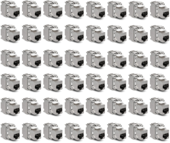 Set 48 Mufe CAT6A de 10 Gbit pentru cabluri Ethernet RJ45 Kwmobile Argintiu Metal 45358.48 