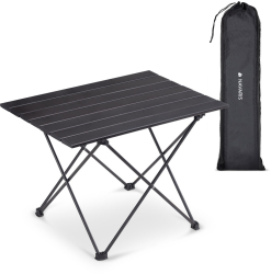 Masa de camping pliabila Navaris Geanta de transport Aluminiu Negru 45382.01 