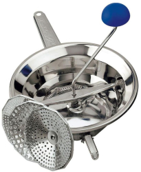 Masina de Pasat Rosii si Legume Emanuel 24cm cu 3 Site Italia Material Inox pentru Macinat si Stors Suc de Rosii si Bulion 