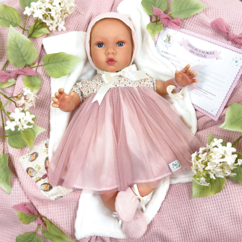 Papusa Nines D Onil Susette nou-nascut premium cu miros de vanilie 1700 gr 48 cm 