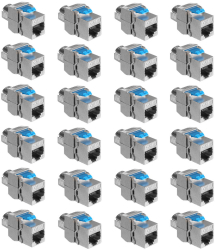 Set 24 Mufe CAT8 de 40 Gbit pentru cabluri Ethernet RJ45 Kwmobile Argintiu Metal 52517.24 