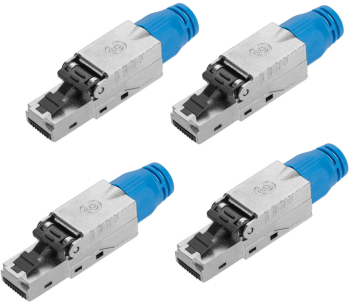 Set 4 Mufe CAT8 RJ-45 pentru cabluri Ethernet CAT8 ecranate Kwmobile Multicolor Metal 52519.04 