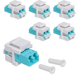 Set 6 Mufe duplex pentru fibra optica de 62.5 microni Kwmobile Alb/Albastru Plastic 51090.02.06 