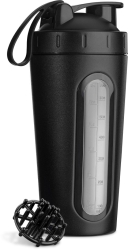Shaker pentru proteine din otel inoxidabil Navaris 750 ml Negru 52703.2.01 