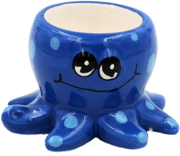 Suport ou albastru caracatita din ceramica 