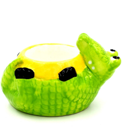 Suport ou din ceramica crocodil verde 