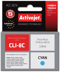 Cartus compatibil cli-8c cyan pentru canon 14 ml premium activejet garantie 5 ani 