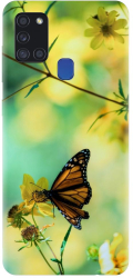 Husa din silicon compatibila cu Samsung Galaxy A21s - model Butterfly 001 