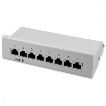 Patch Panel Cat6 cu 12 porturi RJ45 si montare pe perete Kwmobile Gri Metal 47695.03 