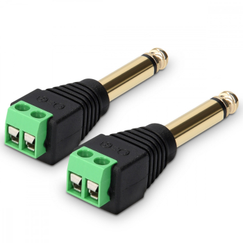 Set 2 Adaptoare audio/video cu 2 poli de 3 5 mm Kwmobile Negru/Verde Metal 45685.07 