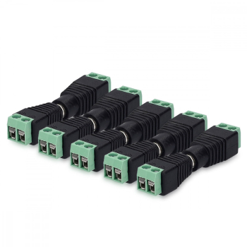 Set 5 Adaptoare audio/video cu RCA mama si tata Kwmobile Negru/Verde Plastic 42949 
